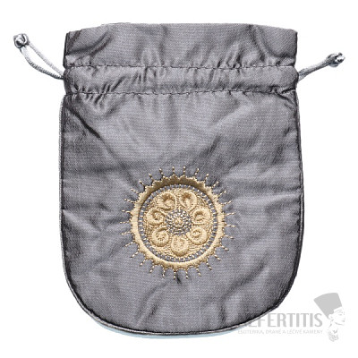 Gray satin bag 12.5x15 cm