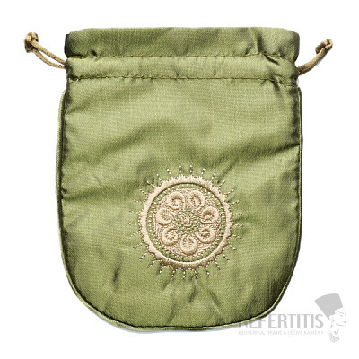 Green satin bag 12.5x15 cm