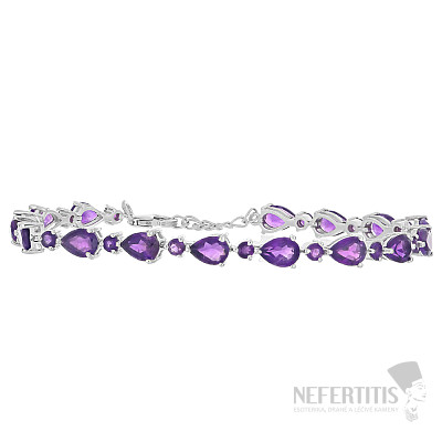 Silberarmband mit afrikanischen Amethysten Ag 925 014081 AFAM