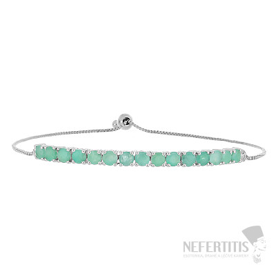 Silver bracelet with cut emeralds Ag 925 015393 EM