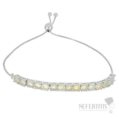 Silver bracelet with cut Ethiopian opals Ag 925 015393 ETOP