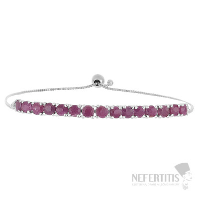 Silver bracelet with cut rubies Ag 925 015393 RB