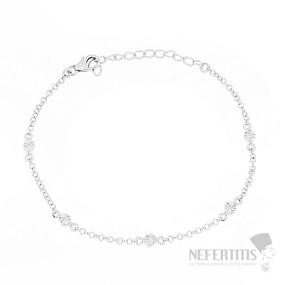 Náramok strieborný s brúsenými diamantmi Ag 925 044419 DIA