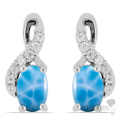 Larimar náušnice striebro Ag 925 012172 LAR