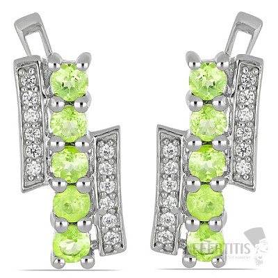 Silver earrings with cut olivines and zircons Ag 925 012842 PD