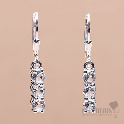 Silver earrings with cut aquamarines Ag 925 014969 AQ