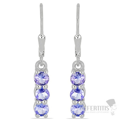 Silver earrings with cut tanzanites Ag 925 014969 TZ