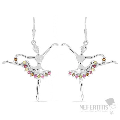 Silver earrings with multicolored tourmalines Ag 925 034420 MT