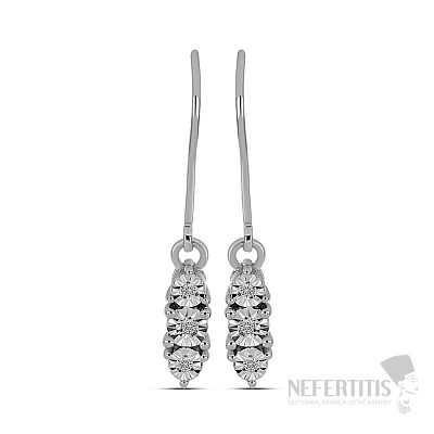 Náušnice strieborné s brúsenými diamantmi Ag 925 058820 DIA