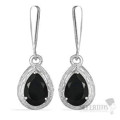 Silberohrringe mit geschliffenem Onyx Ag 925 09813 ONY