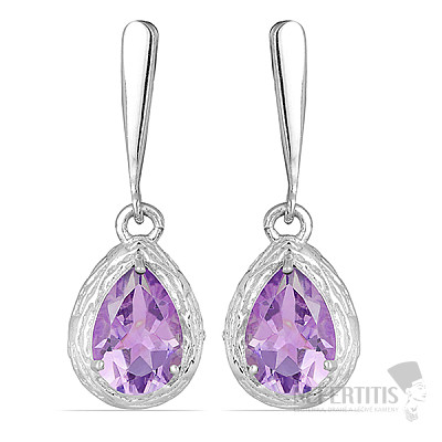 Silberohrringe mit geschliffenen brasilianischen Amethysten Ag 925 09813 BRAME
