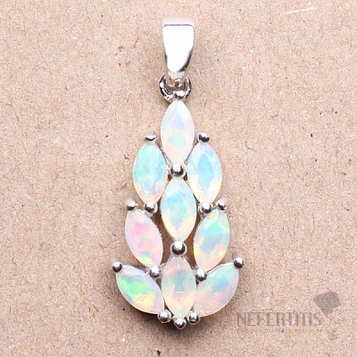 Silver pendant with cut Ethiopian opals Ag 925 014252 ETOP