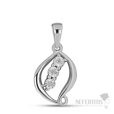 Silver pendant with cut diamond Ag 925 017310 DIA