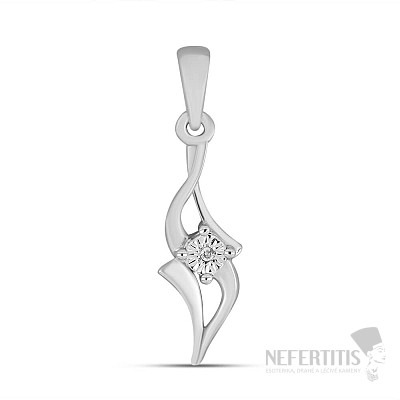 Prívesok strieborný s brúseným diamantom Ag 925 017387 DIA