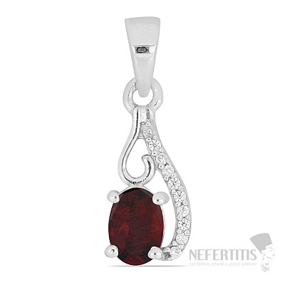 Silver pendant with garnet and zircons Ag 925 020065 GT