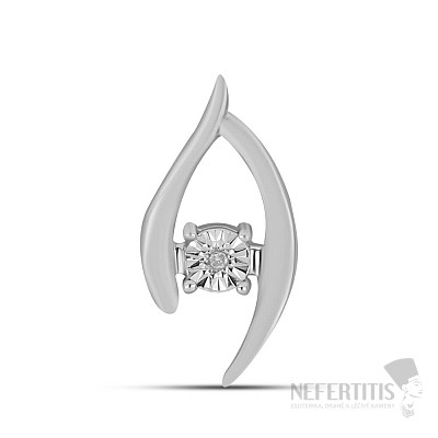 Prívesok strieborný s brúseným diamantom Ag 925 027157 DIA