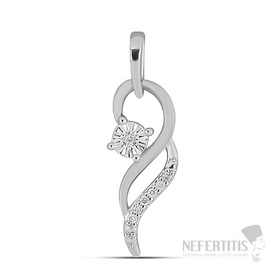 Prívesok strieborný s brúseným diamantom Ag 925 027177 DIA