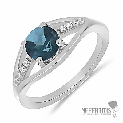 Silver ring with London topaz and zircon Ag 925 010436 LT