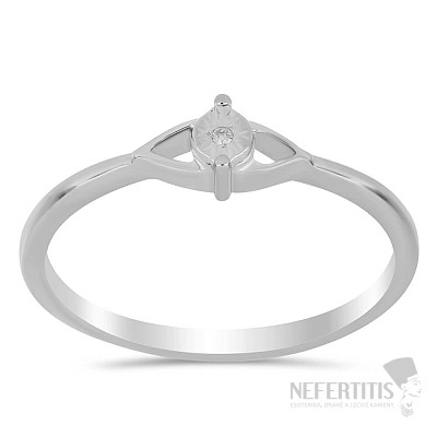 Prsteň strieborný s brúseným diamantom Ag 925 017332 DIA