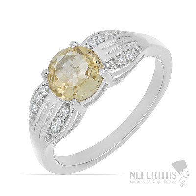 Silver ring with cut citrine and zircons Ag 925 026068 CT