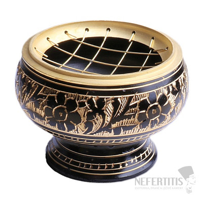 Black brass bowl decorated medium