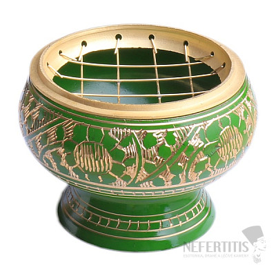 Green brass bowl decorated medium
