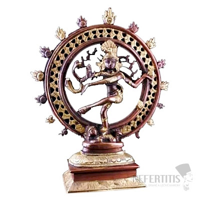 Feng Shui soška Shiva Nataraja dvojfarebná mosadz 20 cm