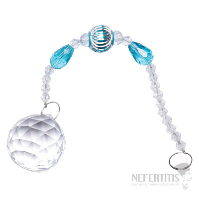 Prosperity and blessings of Feng Shui string into the window of cut turquoise crystals