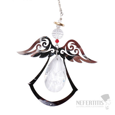 Heavenly angel Feng Shui curtain to the window of metal and crystal clear bead