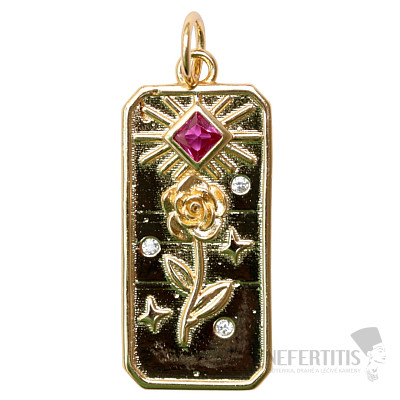Pendant Rose and sun cubic zirconia