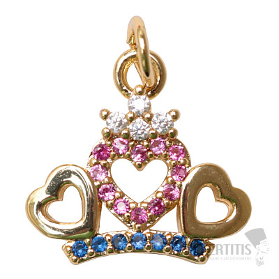 Crown of hearts with cubic zirconia