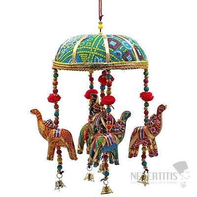 Feng Shui hanging decoration 5 elephants with bells