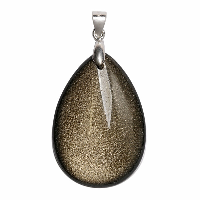 Obsidián zlatý přívěsek stříbro Ag 925 č. 1 - 3,2 cm, 8,6 g