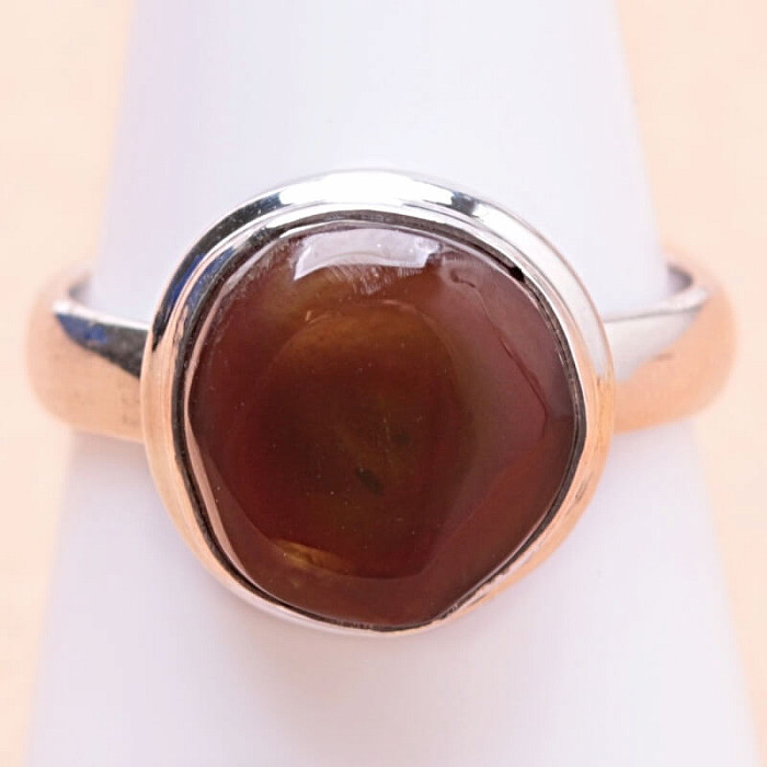 Levně Achát mexický ohnivý prsten stříbro Ag 925 LOT10 - 55 mm (US 7,5), 4,5 g