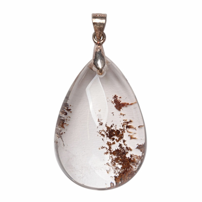 Lodolit - křišťál s inkluzemi přívěsek stříbro Ag 925 č. 10 - 2,9 cm, 9,7 g