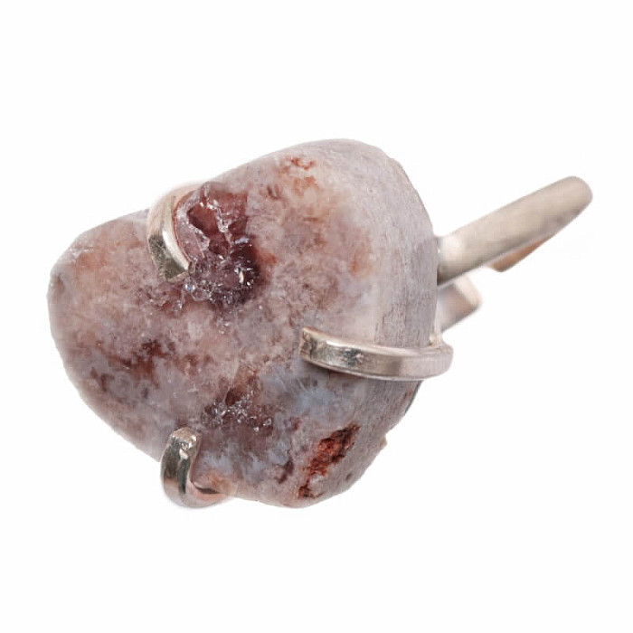 Be Beautiful Ametyst růžový Srdce prsten 100 - 54 mm , 1,4 x 1,6 x 1 cm