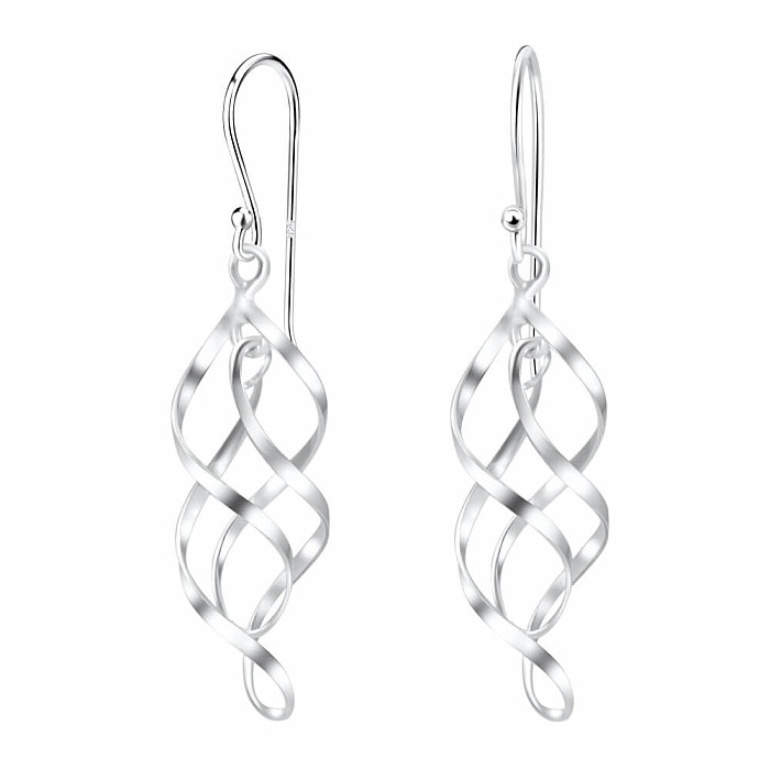 Levně 00403 Stříbrné visací náušnice SILVER SPIRAL 42 mm - 42 mm, 1,89 g
