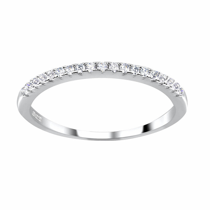 3725 Stříbrný prsten se zirkony HALF ETERNITY - 54 mm , 0,92