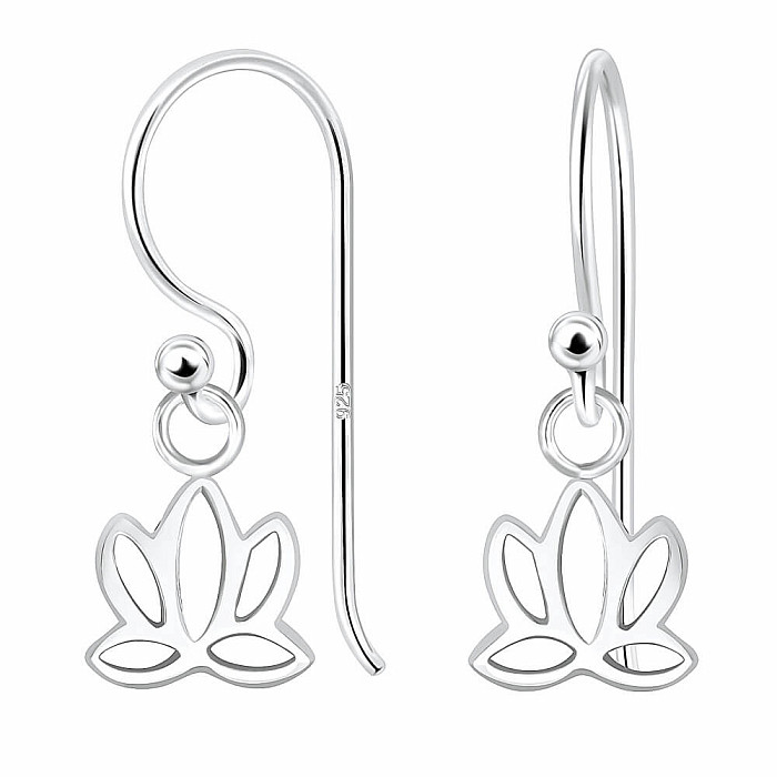 05119 Stříbrné visací náušnice LOTUS 24 mm - cca 20 mm, 0,80 g