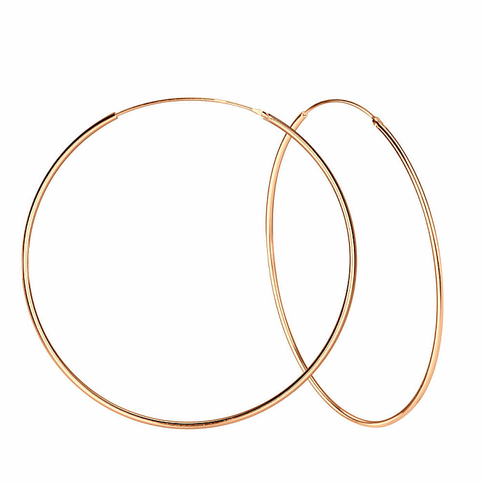 Levně 06487 Stříbrné 6 cm KRUHY pozlacené rose gold - 6 cm, 2,4 g