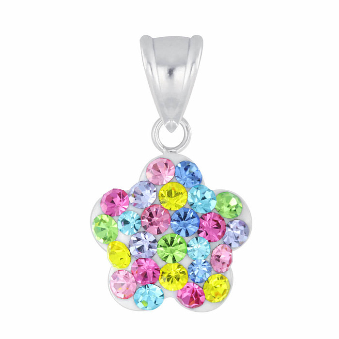 5494 Stříbrný přívěsek se zirkony FLOWER - 10 mm, 1 g