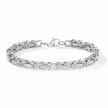 Bizantino Brillante – pánský náramek z oceli ve stříbřitém lesku - obvod cca 21 cm