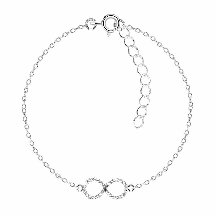 08698 Stříbrný náramek řetízek INFINITY 18 cm - 18 cm, 0,80 g