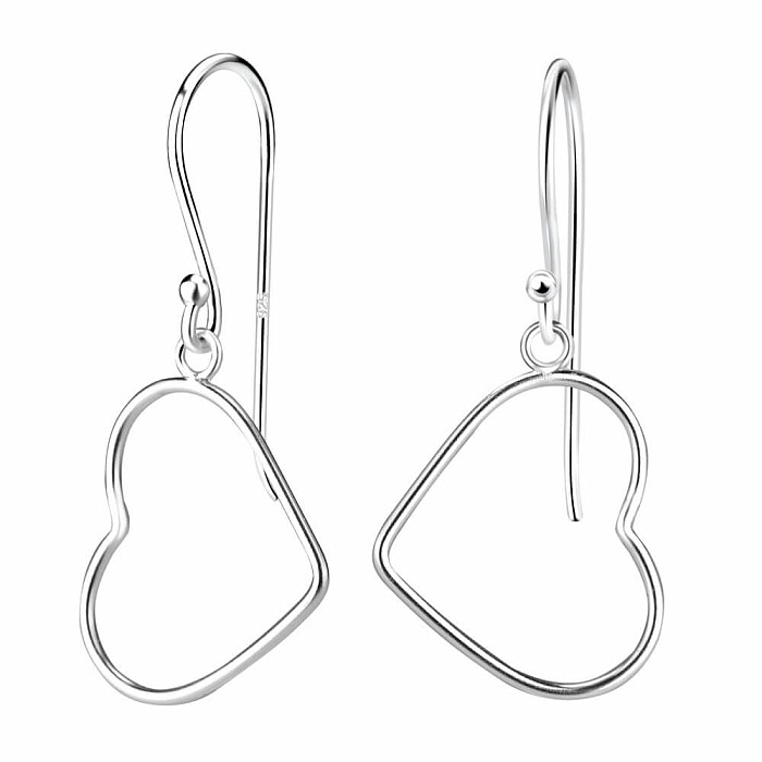 11216 Stříbrné visací náušnice SILVER HEART 26 mm - 26 mm, 0,93 g