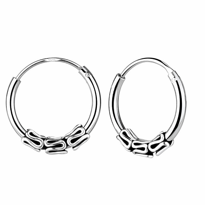 Levně 11368 Stříbrné 12 mm Bali KRUHY - 1,2 cm, 0,78 g