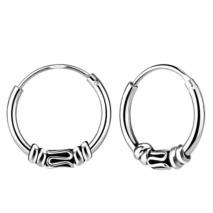 Levně 11370 Stříbrné 12 mm Bali KRUHY - 1,2 cm, 0,74 g