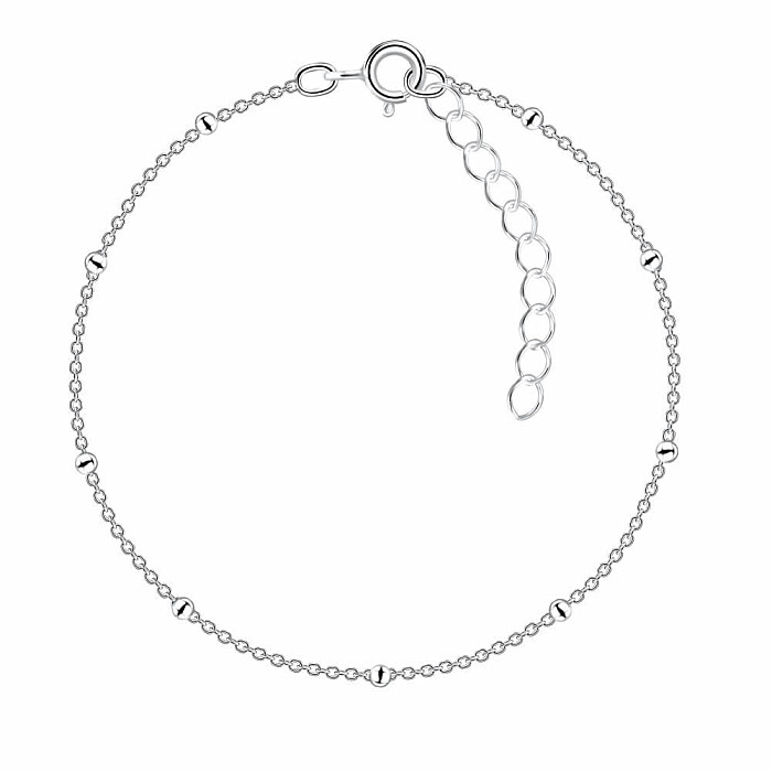 Levně 12114 Stříbrný náramek řetízek s kuličkami 18 cm - 18 cm, 0,75 g