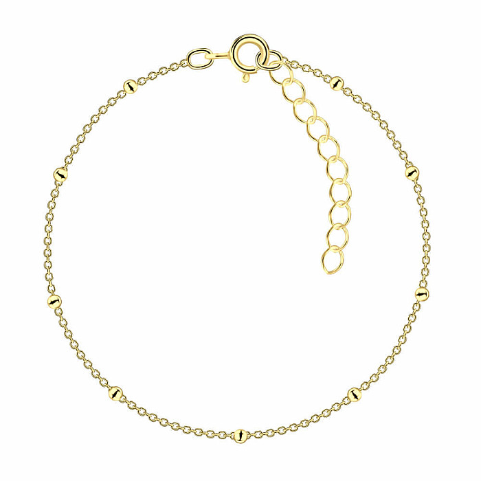 12115 Stříbrný náramek řetízkový pozlacený 18 cm - 18 cm, 0,75 g