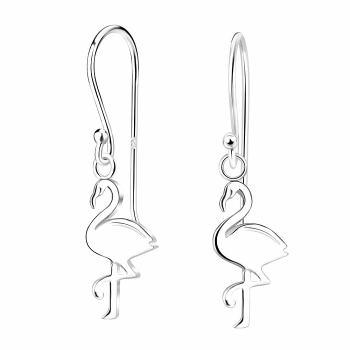 15050 Stříbrné visací náušnice FLAMINGO 24 mm - 26 mm, 0,93 g