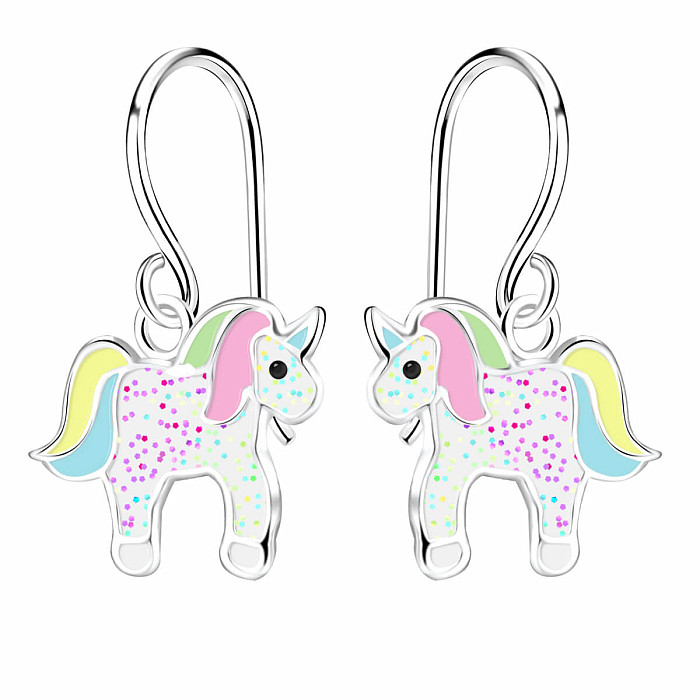 Stříbrné náušnice Bájný jednorožec - 10 x 10 mm, 0,57 g